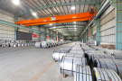 Construction steel coils at warehouse